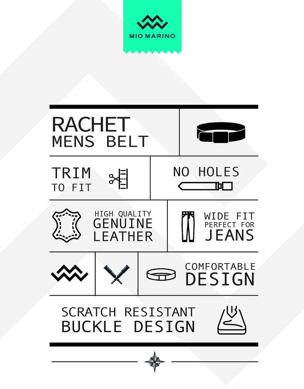 Adjustable from 38" to 54" Waist